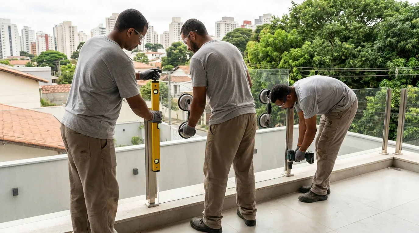 Guarda-Corpo de Vidro para Sacada em Ponta Grossa‑PR